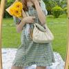 Yunduo Fold Bag Bag with One Shoulder Crossbody Handbag Niche Texture Korean New Underarm Bag Trendy