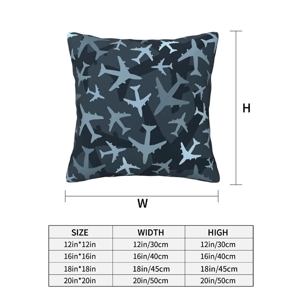 Random Airplanes Pattern Aviation Fighter Pilot 2 Pcs Square Pillowcase Pillow Cover Cushion Pillow For Home Living Room