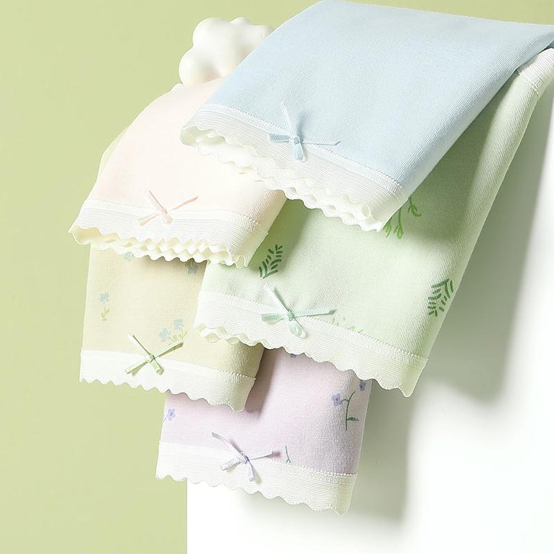 Fentenggan 10A Antibacterial 5-Pack 100% Cotton Crotch Women's Underwear Middle High Waist Female Interior Student Girl