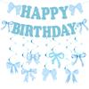 Roze Strik Verjaardag Feest Decoraties Set: Banner & Slingers