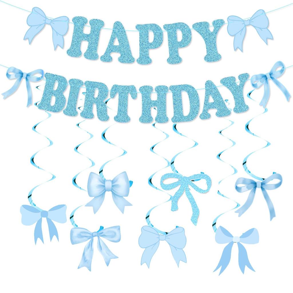 Roze Strik Verjaardag Feest Decoraties Set: Banner & Slingers
