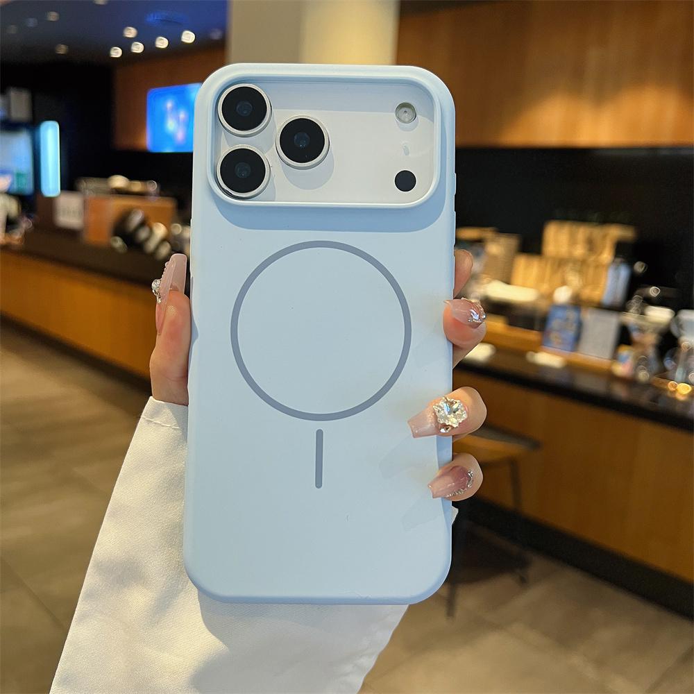 Luxury Hight Quality Liquid Silicone Phone Case for IPhone 15 16 17 Pro Max Air for Magsafe Wireless Charging Cover for Apple 14 13 12