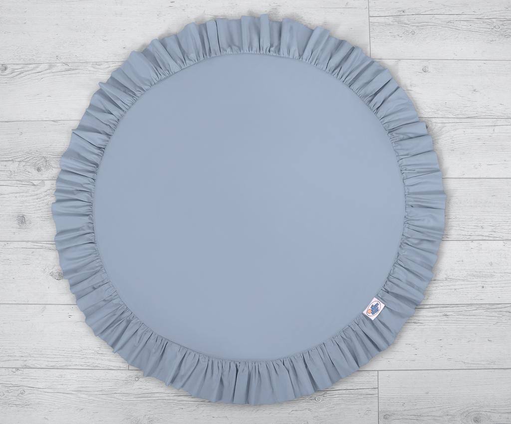 Play mat with ruffles - dirty blue