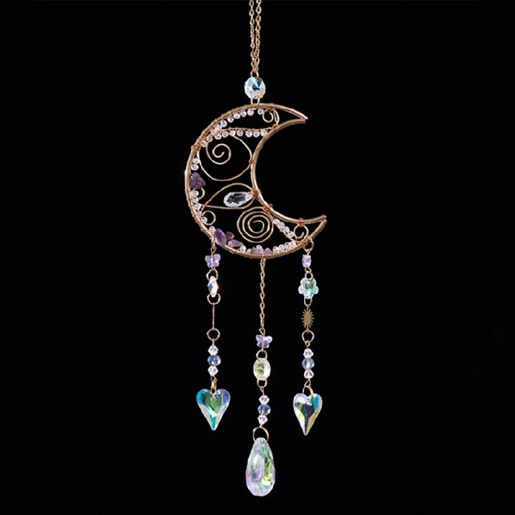 Moon Love Heart Charm Dreamcatcher Garden Window Decorations Crystal Pendant