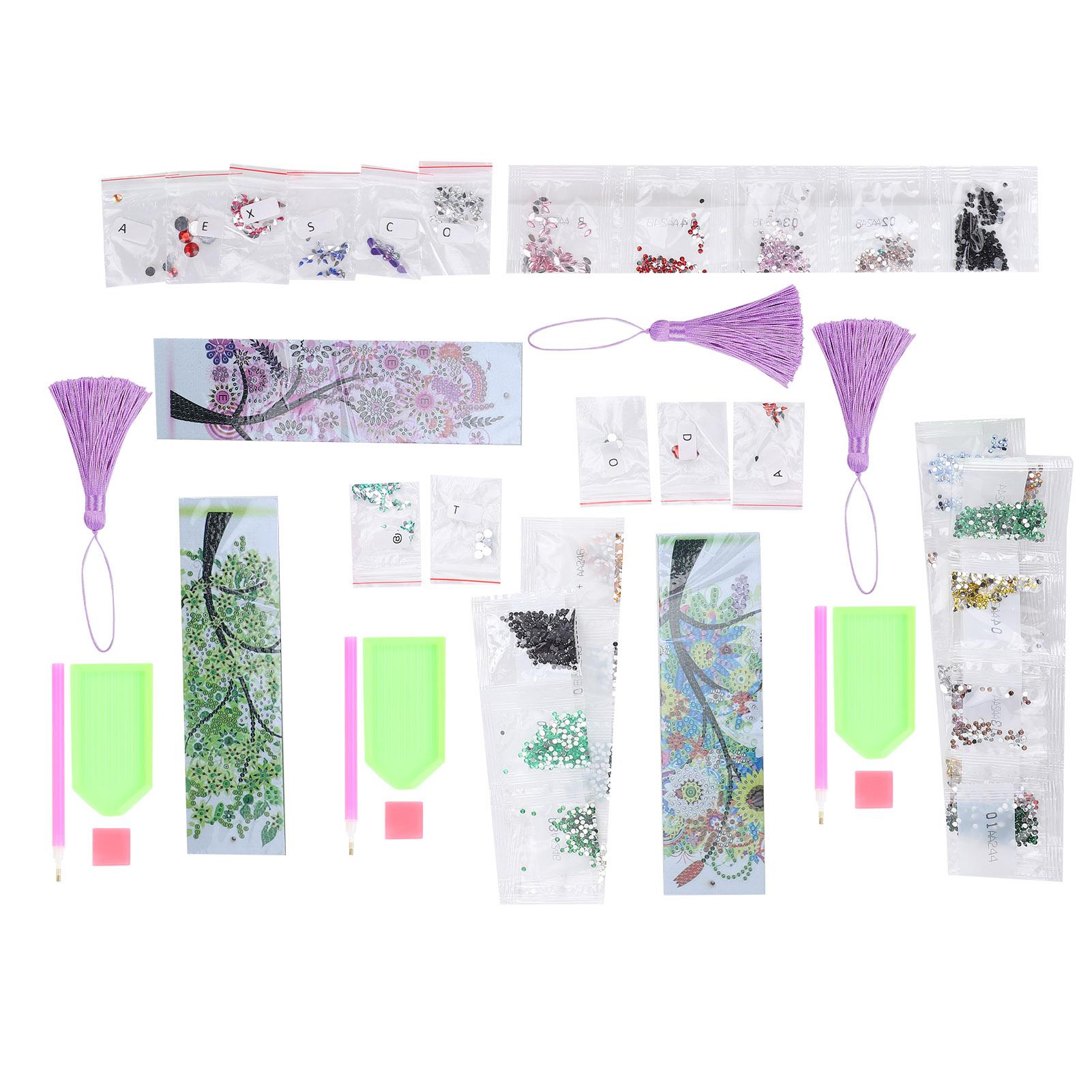 

3 Set DIY Diamond Painting Bookmarks Embroidery Bookmarks Accessories with Tassel