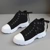 New Canvas High-top Women's Shoes 2025 Spring and Summer Breathable Thick Bottom Heightening Casual Shoes Martin Boots Sneakers