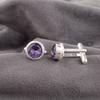 Genuine Iolite Gemstone 925 Stamped Silver Handmade Cufflinks 0.50" Gift For Men CL-4-8