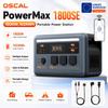 Stazione di alimentazione portatile OSCAL PowerMax 1800SE 1024Wh LiFePO4, Potenza di picco 3600W, Generatore solare, Ricarica rapida USB-C da 100W per campeggio, camper, casa