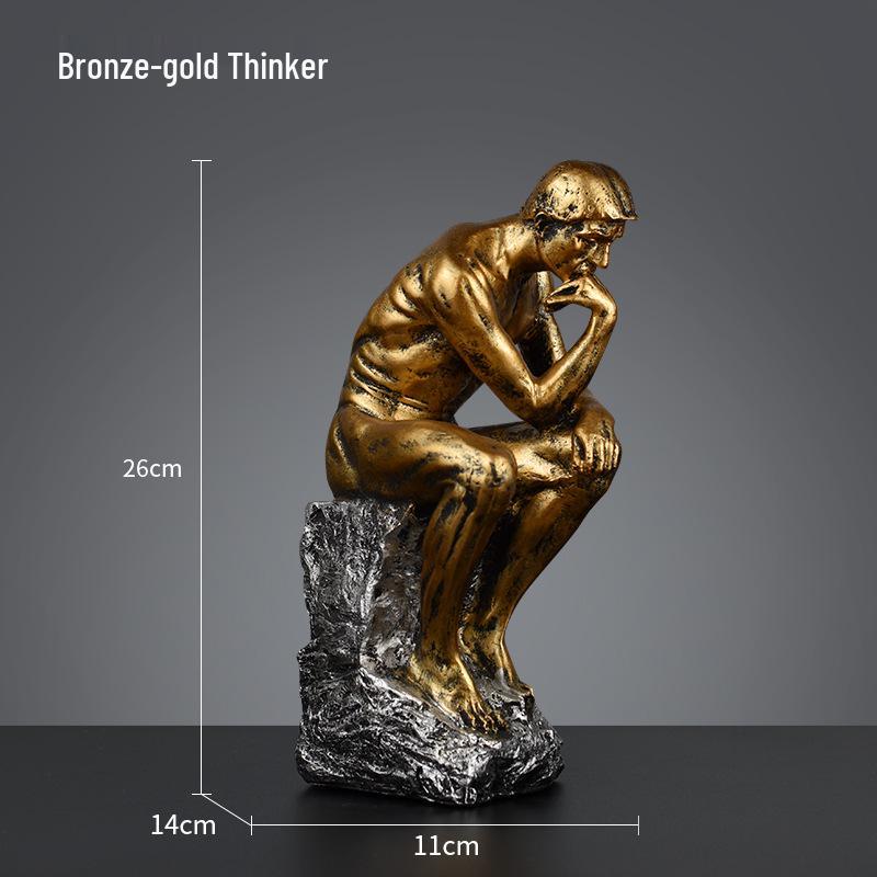 Abstract Thinker Resin Sculpture for Home or Desk Decor