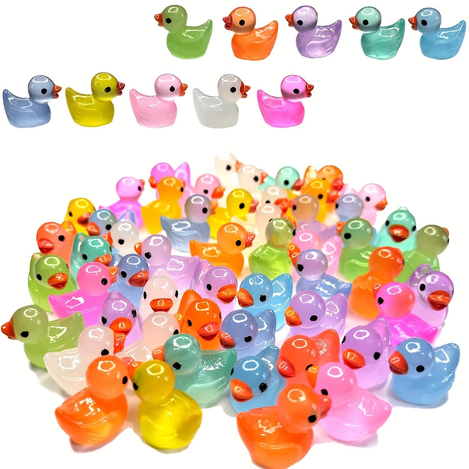 

30/60/100PCS Glowing Mini Resin Little Ducks Moss Microlandscape Miniature Duck Figurines Fairy Garden Accessories Home Decor 30PCS