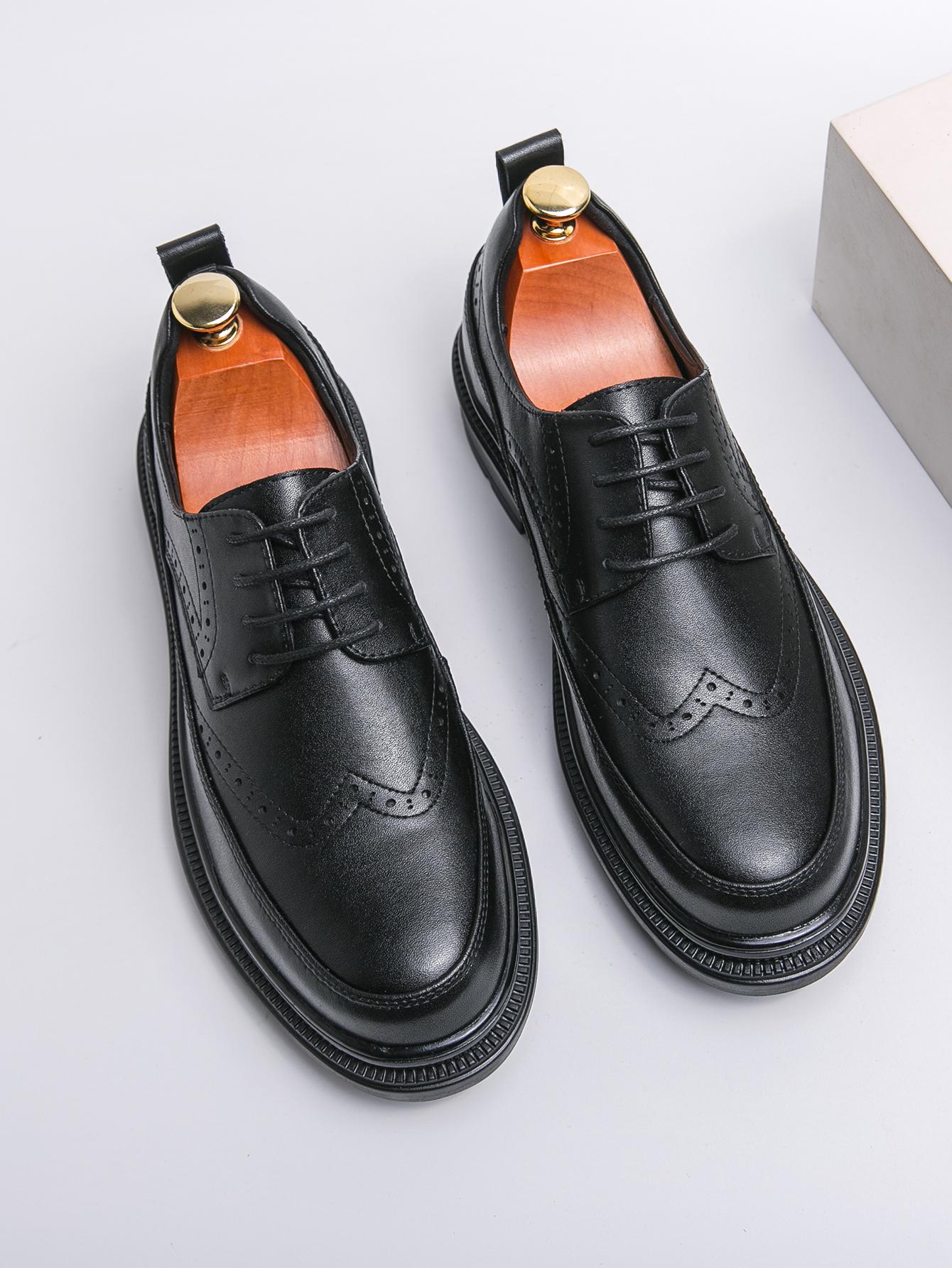 

Fashion Senior Quality Men Business Pointed Shoes Genuine Leather Oxford Shoes Brand New Man Formal Dress Footwear Classic Wedding Shoes 45 чёрный