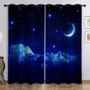 Outer Space Starry Star Stunning Glaxy UniverseWindow Curtains For Living Room Kids Bedroom Bathroom Kicthen Door Home Decor2Pcs