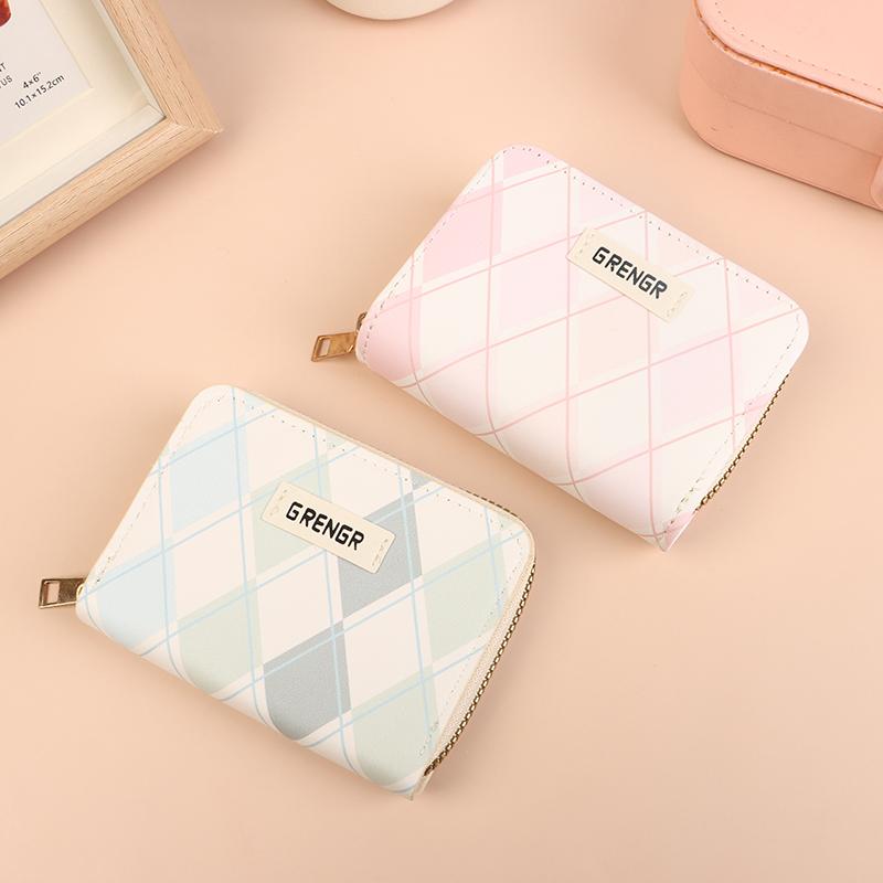 Cute Women'S Short Wallet Brief Purse For Women Card Wallet Pu Girls Students Pocket Zipper Key Bag Cartoon Handbag Card Holder