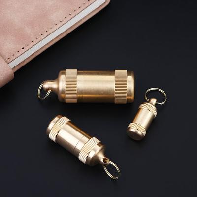 Waterproof Earplugs Capsule Travel Tablet Container Brass Pill Case Pill Storage Box Medicine Bottle Keychain Holder