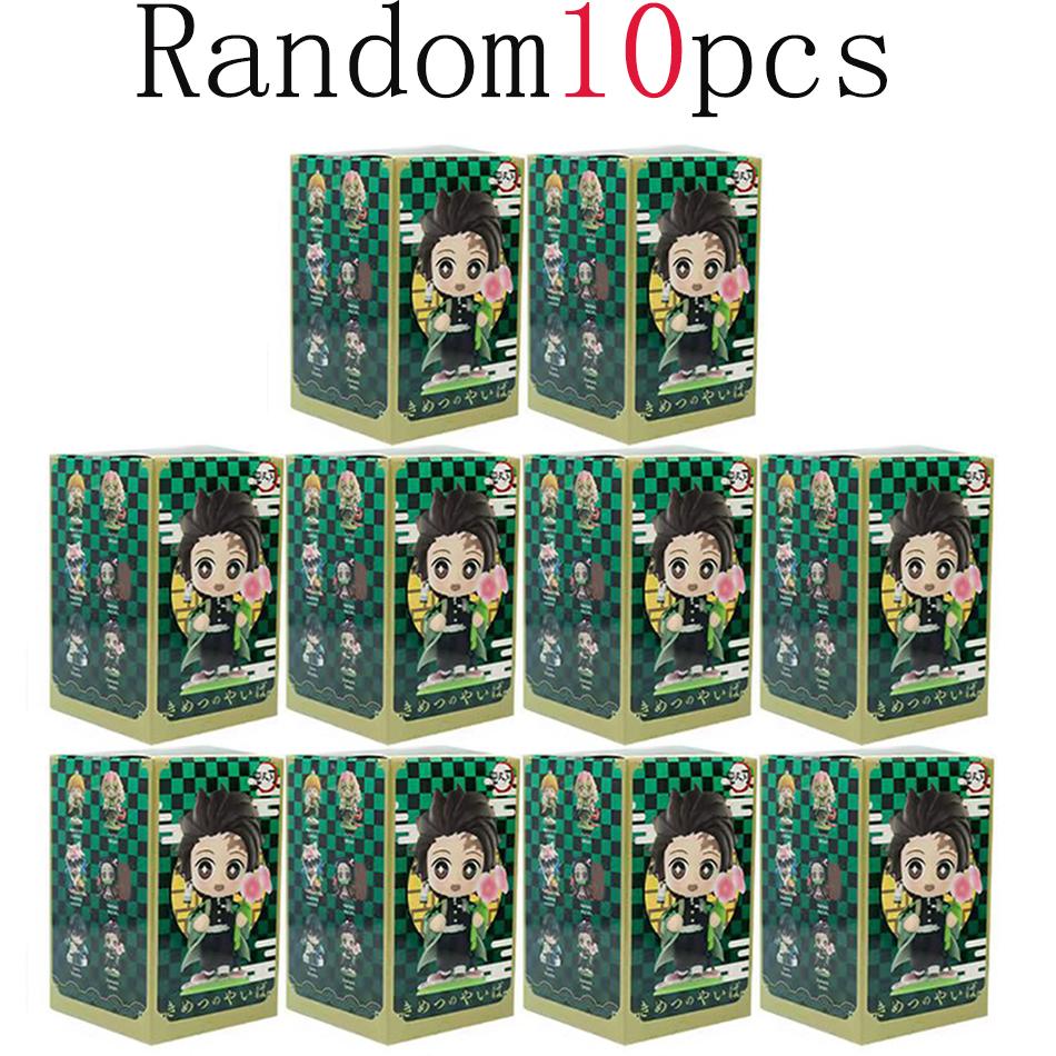 1-12pcs Anime Demon Slayer Blind Box Tanjiro Kamado Nezuko Cartoon Figure PVC Model Ornament Child Christmas Halloween Gift