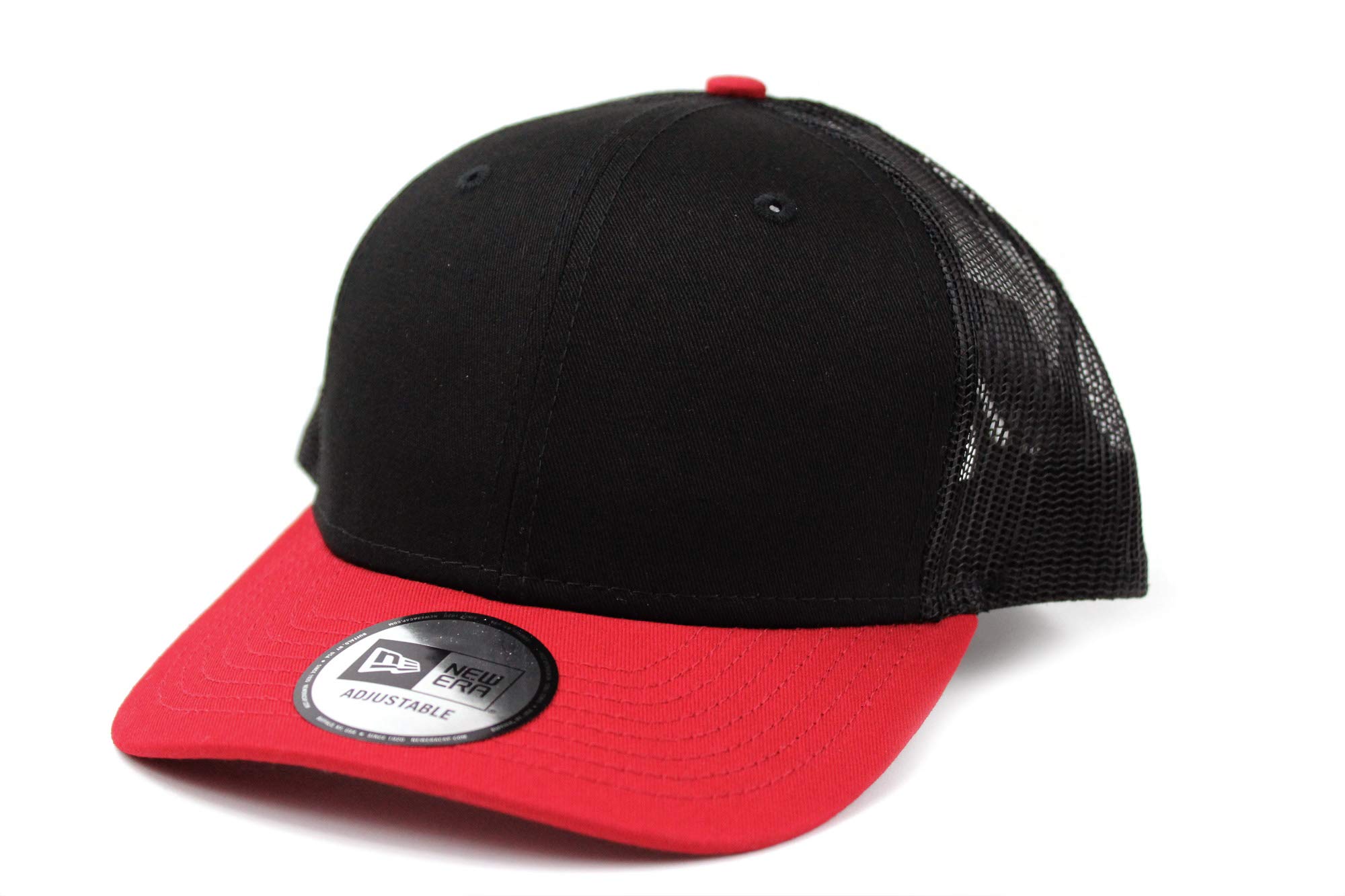 

New Era Trucker Cap Low Profile Snapback in Black/Scarlet