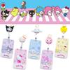 Cute Cartoon Sario Student Card Holder, Creative Retractable Card Sleeve For Public Transit Access Cards, Anti-loss Bag Hook