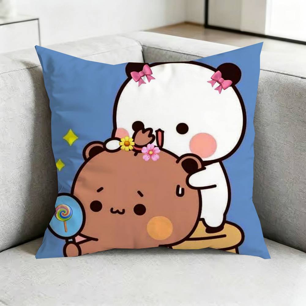 Bubu DDudu CCute Pillow Case Square DoubleSided Sofa Cushion Cover Bedroom Bedside Pillow Gift