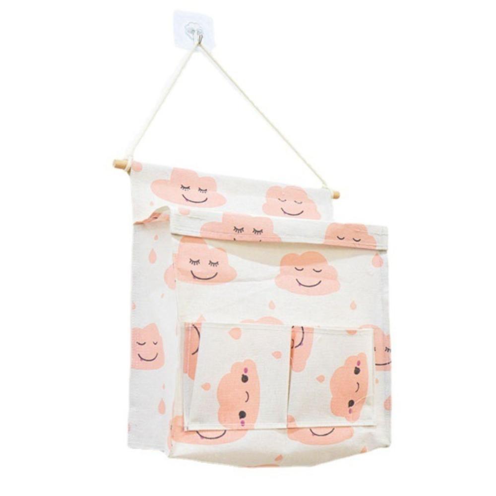 Plaid Sundries Storage Pouches Wall Mounted Bedside Organizer Wall Hanging Bag  Bed Side