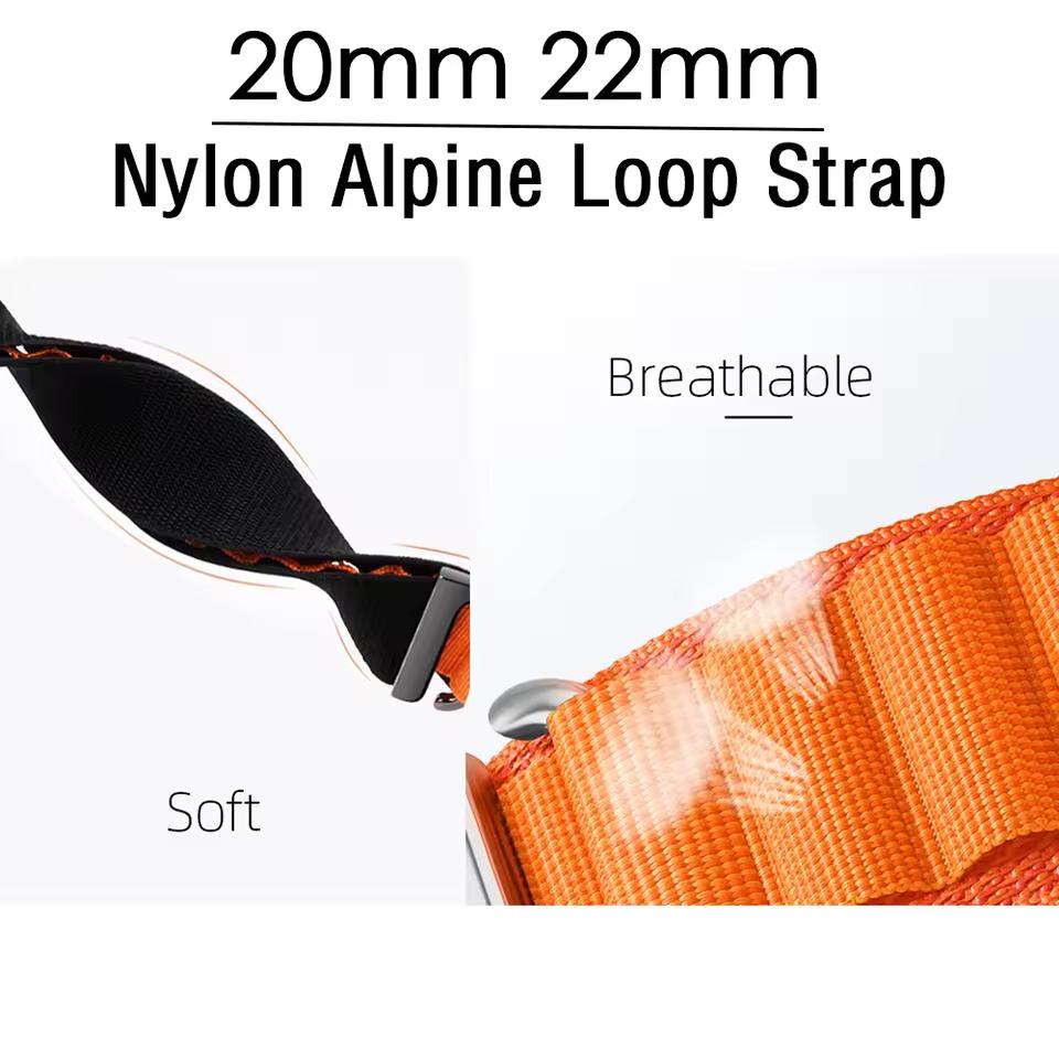 20/22mm Alpine Loop Armband für Huawei Watch 5 46mm GT4/5/5Pro 46mm Nylonband Samsung Uhr 7 6 5 Amazfit Active 2 Bip 6 Armband