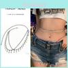 Silver Water Diamond Chain Waist Belt For Women With Metal Link Fashion Accessory