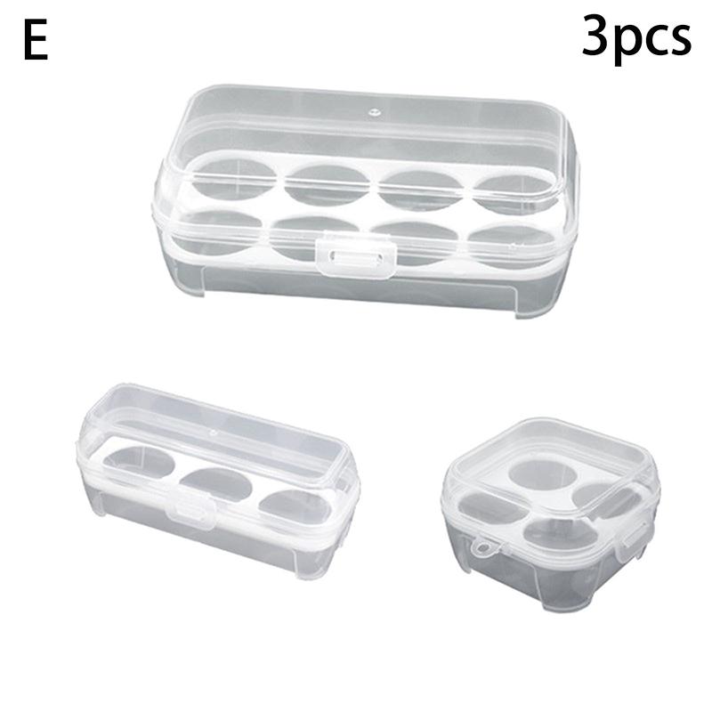 3/4/8 Grids Portable Egg Box Outdoor Transparent Egg Organizer Box For Camping Picnic Barbecue Practical Outdoor Accessories