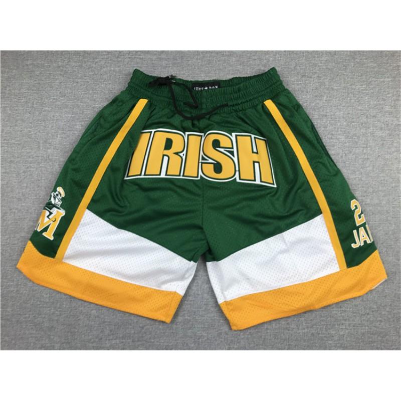 Mens Basketball Shorts With Embroidered Team Logos Lakers 76ers Heat Spurs Nets Cotton Athletic Wear Sport