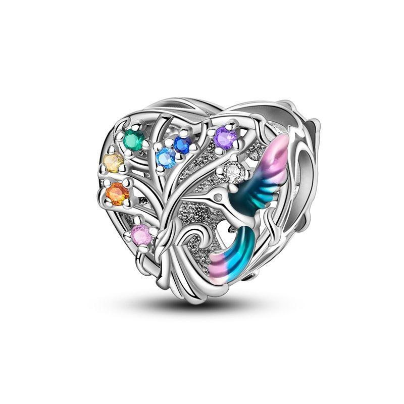 Affascinante Bracciale Collana con Perline a Forma di Cuore in Argento 925 Amore Familiare Impronta di Zampa Animale Adatto alle Donne Regali Fai da Te per le Feste