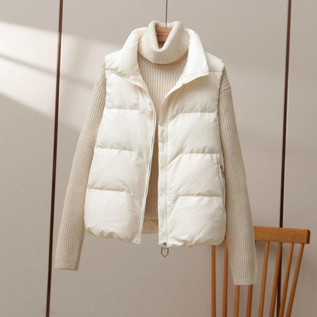 Women's High Waist Down Cotton Vest - 2025 Korean Style Autumn/Winter Loose Fashion Waistcoat