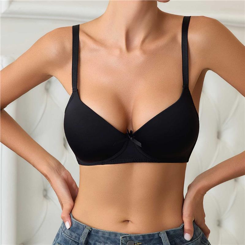 Women S Underwire Bra With Bow Push Up Comfortable Adjustment Bra