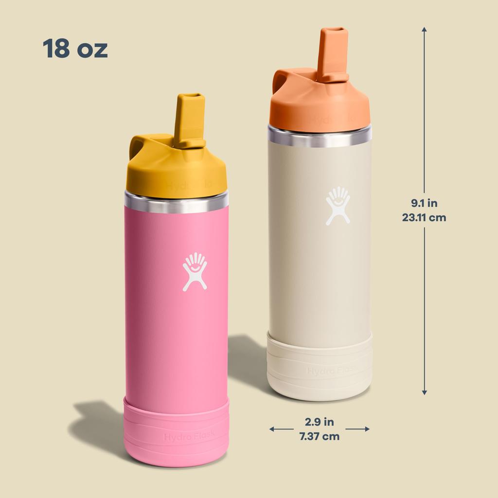 Kids Wide Mouth Stainless Steel Bottle, 18oz (532ml), Coconut Design, Insulated and Cold Water Bottle (Official Japanese Product)