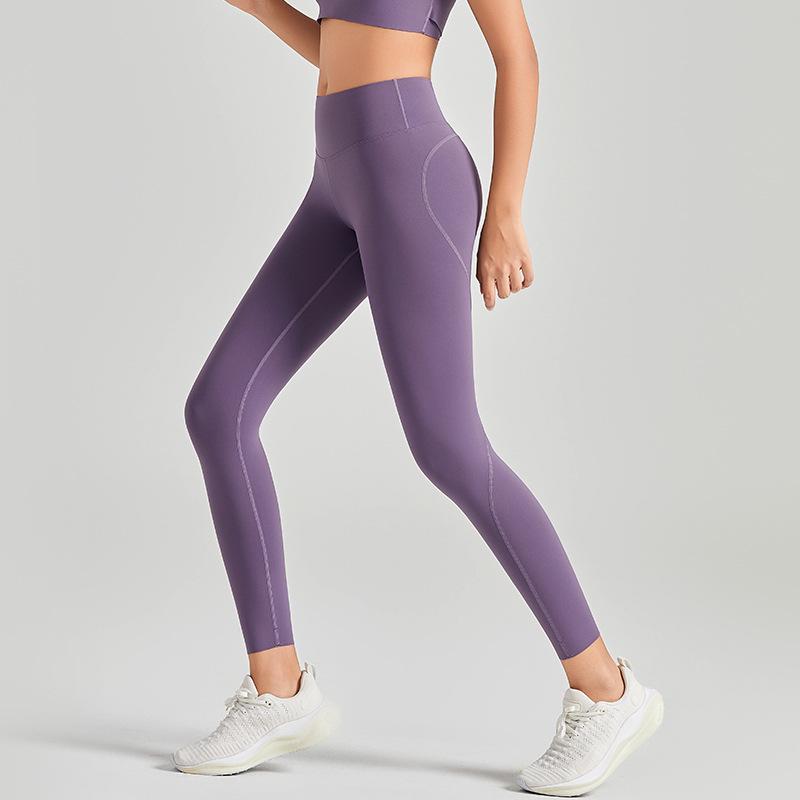 Women's High Waist Seamless Yoga Leggings - Nude Feel, Tummy Control, Hip Lift, Spring/Summer Fitness Pants