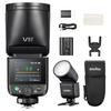 Godox V1 Mid F Flash for Speedlight with TTL 55Ws Approximately 650 Flashes At Full Recycle Wireless Sec Sync Fujifilm Support, Touchscreen, Output,