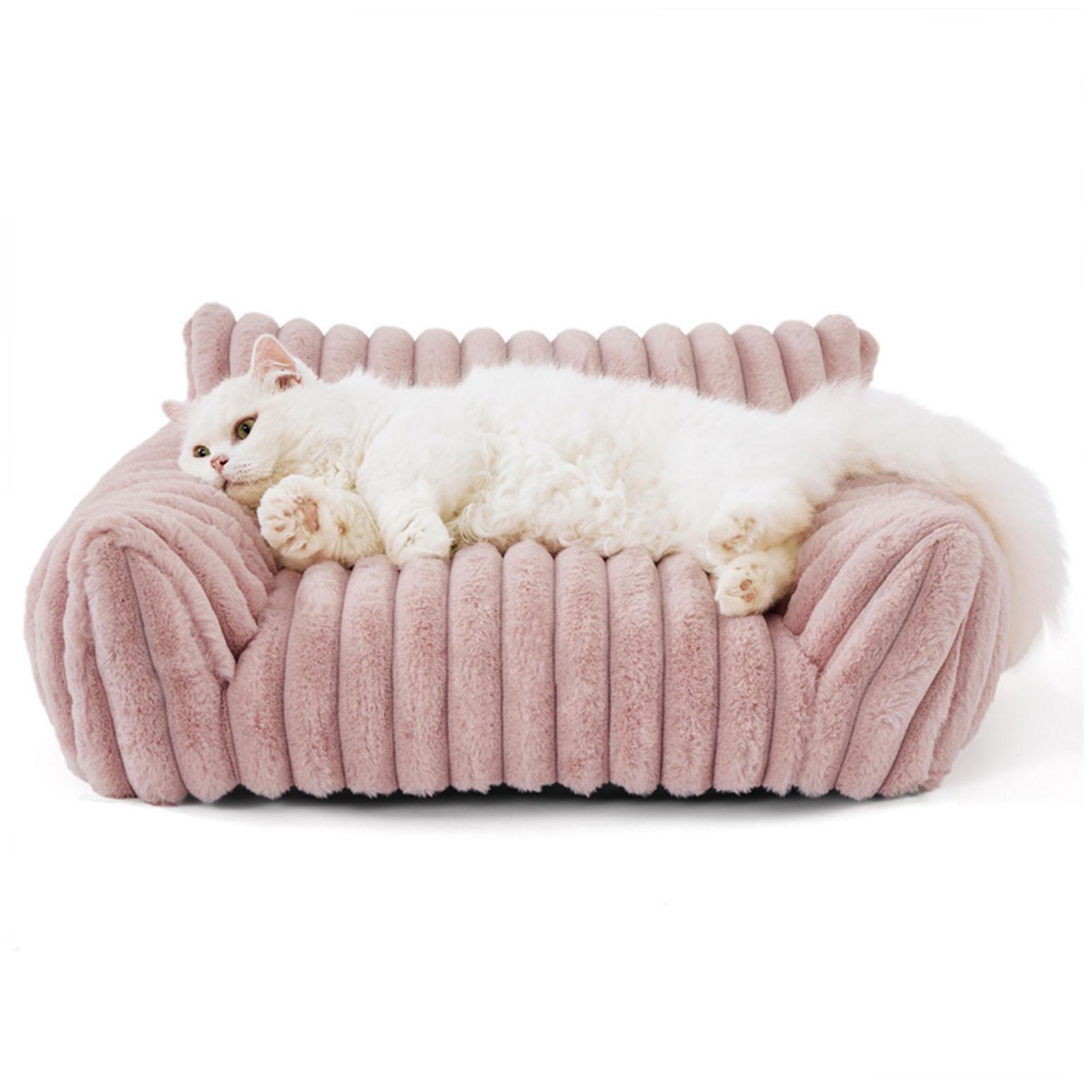 Hondenbank Huisdierbank met Rugleuning Warm Zacht Bed voor Katten Kleine Honden