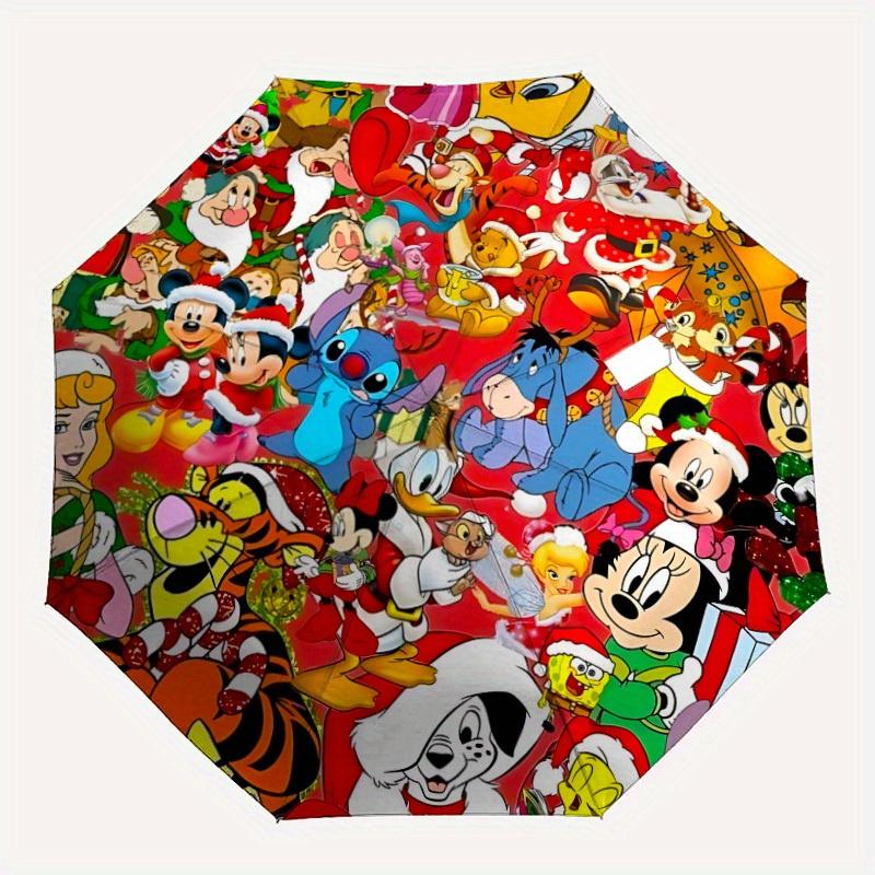 

1pc Christmas Disney Automatic Folding Umbrella - Portable Foldable Design with 8 Ribs, Durable Plastic & Iron Frame y250725047
