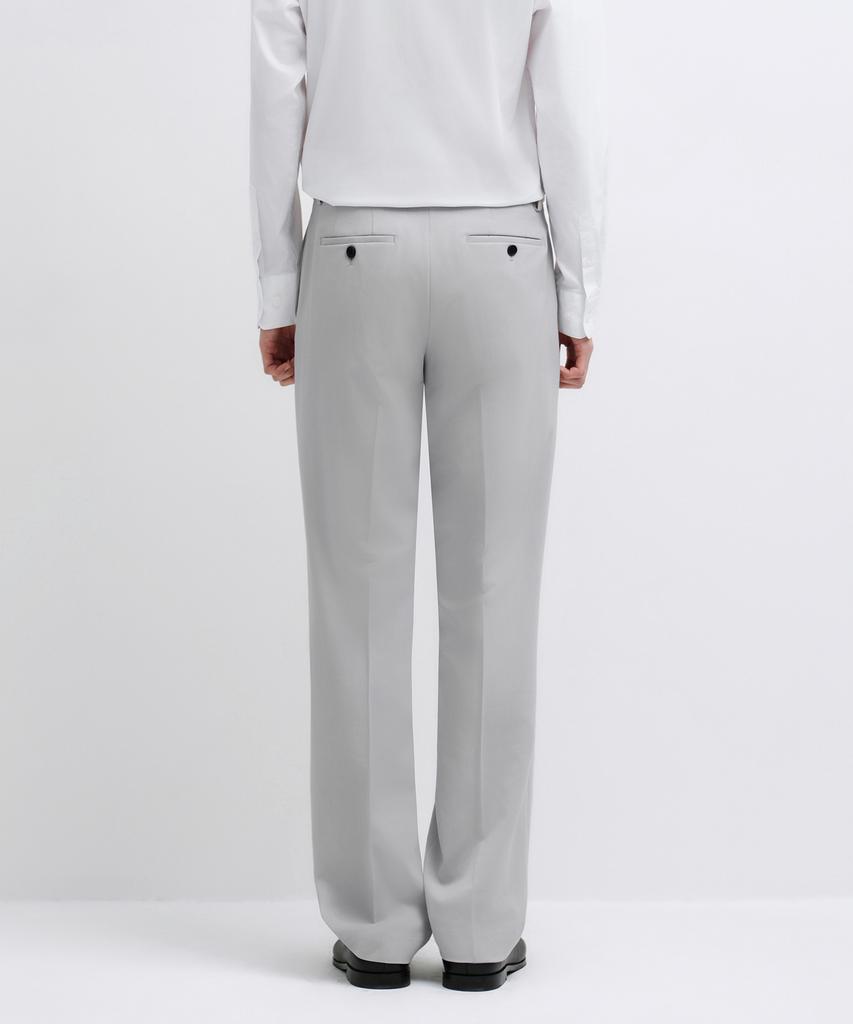 MUSINSA STANDARD Semi-Wide Hidden Banding Slacks [Light Gray]