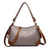 Bag women's bag new shoulder messenger bag soft leather multi-compartment light luxury bag simple and versatile large capacity