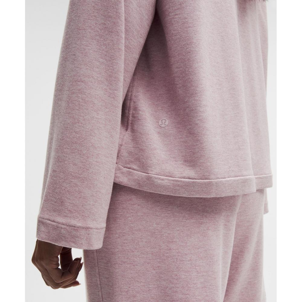 Lululemon Becalm V Neck Bell sleeVe Shirt Heathered Porcelain Pink