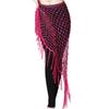 BellyDance Accessories for Women Long Tassel Belt Elastic Triangle of Hand Crochet Belly Dancing Hip Scarf Sequins Girls Belt