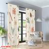 2pcs 2D flat printing Happy Christmas Scene Curtains Christmas Wrapping Paper Gifts Pinecones Digital Printed Polyester Drapes