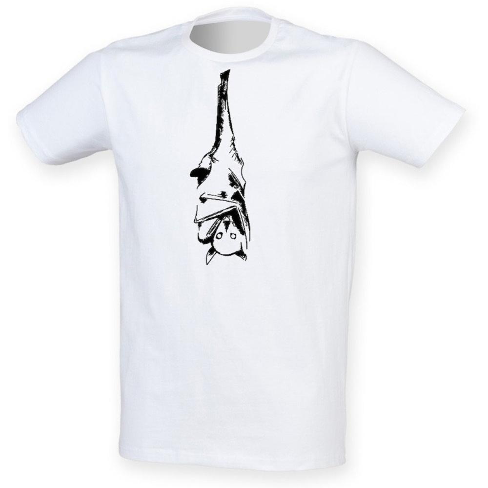 

With Hanging Bat Print Halloween Style Man Graphic T Shirt Fashion Vintage Gothic Cotton Tshirt Funny Adult Streetwear Unisex S