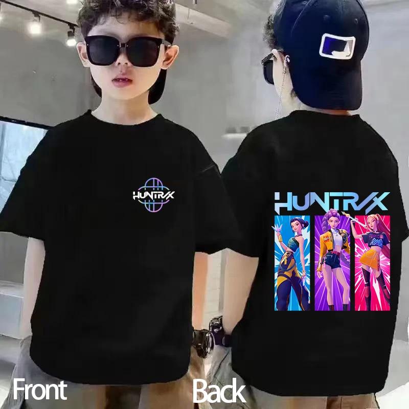 Kids Kpop Demon Hunters Children's T Shirt Short Sleeve T-shirt Cute Kpop Demon Hunters Tiger Harajuku Tshirt for Boys Girls