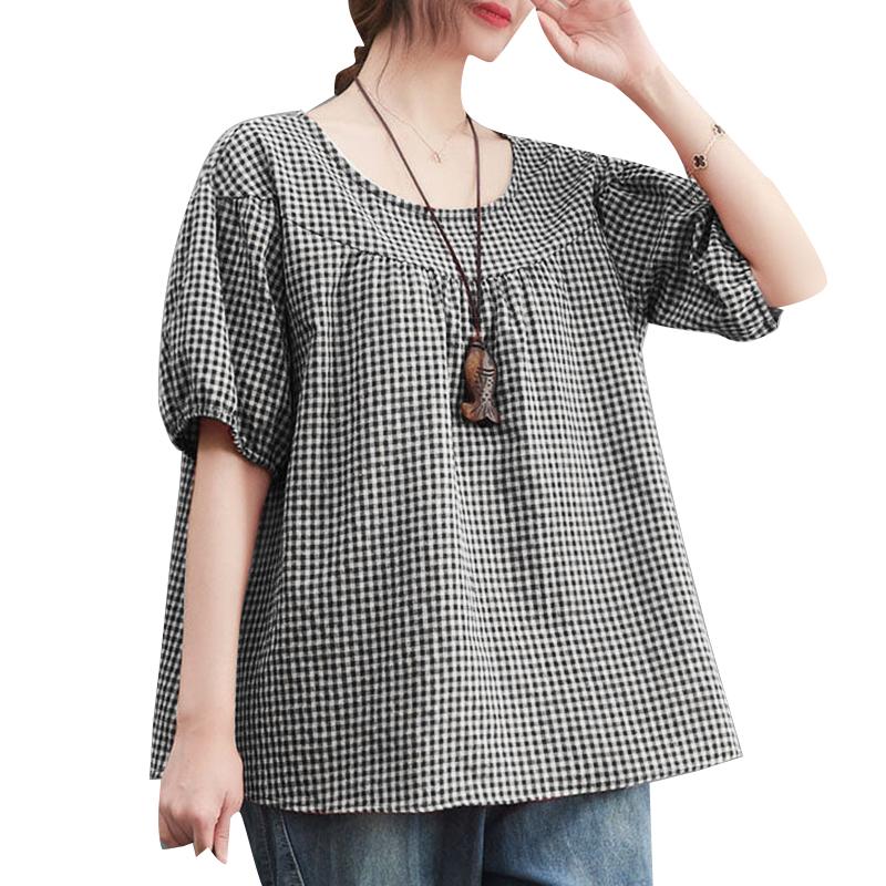 

ZANZEA Женская повседневная блузка с круглым вырезом и коротким рукавом в сетку