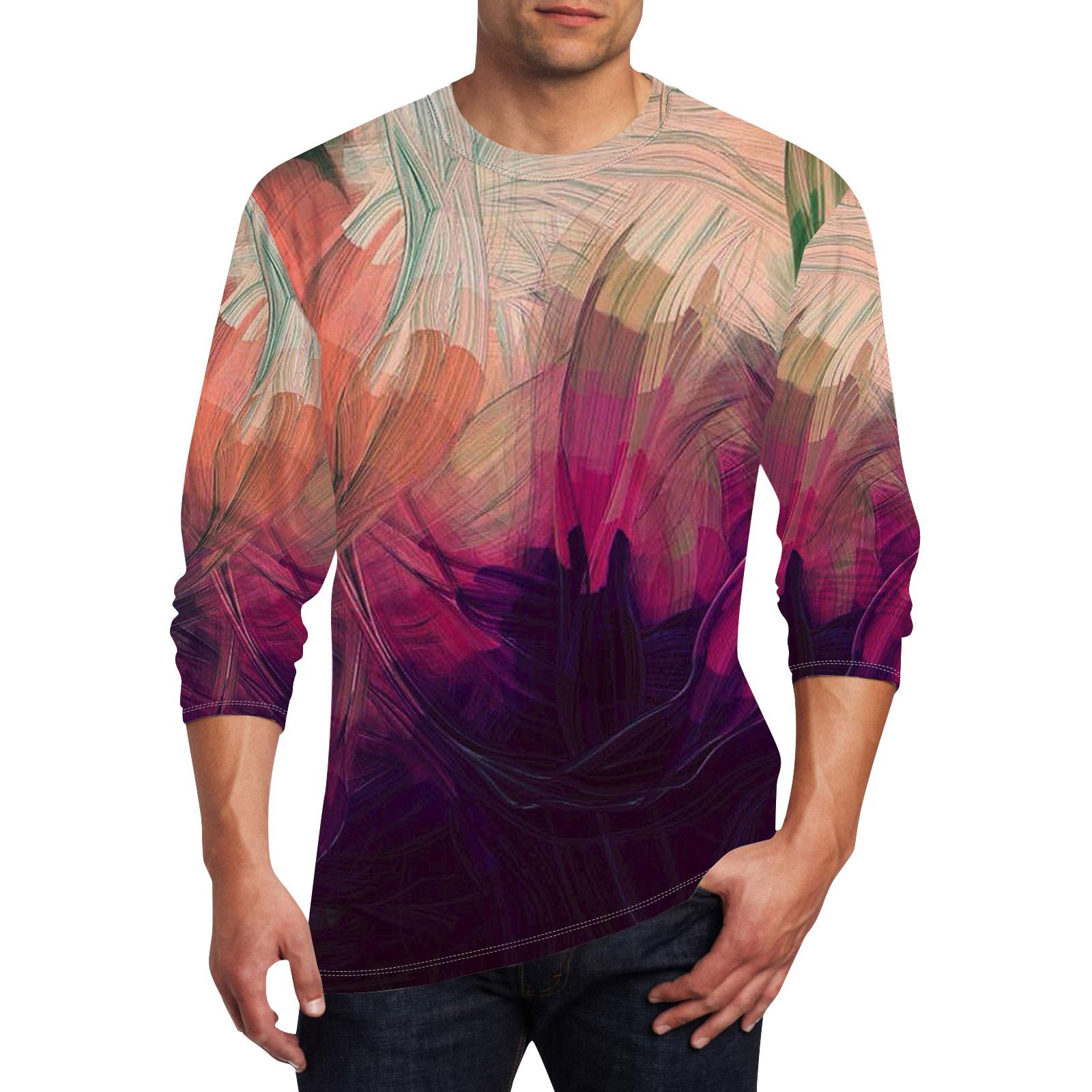 

Муж. Футболка Круглый вырез Одежда Одежда На открытом воздухе Длинный рукав С принтом Модельер Винтаж M