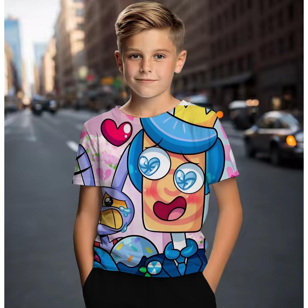 Magical Digital Circus Children's Wear Boys and Girls 3D Printed Casual T-shirt Short Sleeve Top
