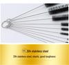 Test Tube Straw & Cup Cleaning Nylon Brush Set for Insulated Cups, Wine Glasses & Tea Cups