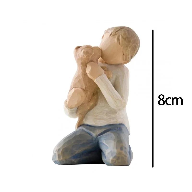 Nordic Style Figure Nativity Scene Wood Sculptures Family Ornament Family Resin Figurine Crafts Wedding Gift for Home Decoration