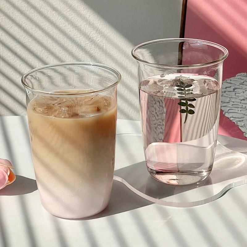Transparent Glass Cup Milk Tea Coffee Cups Creative Water Bottle Coffee Cups Drinkware Cup Whiskey Glass Coffee Mug Kitchen