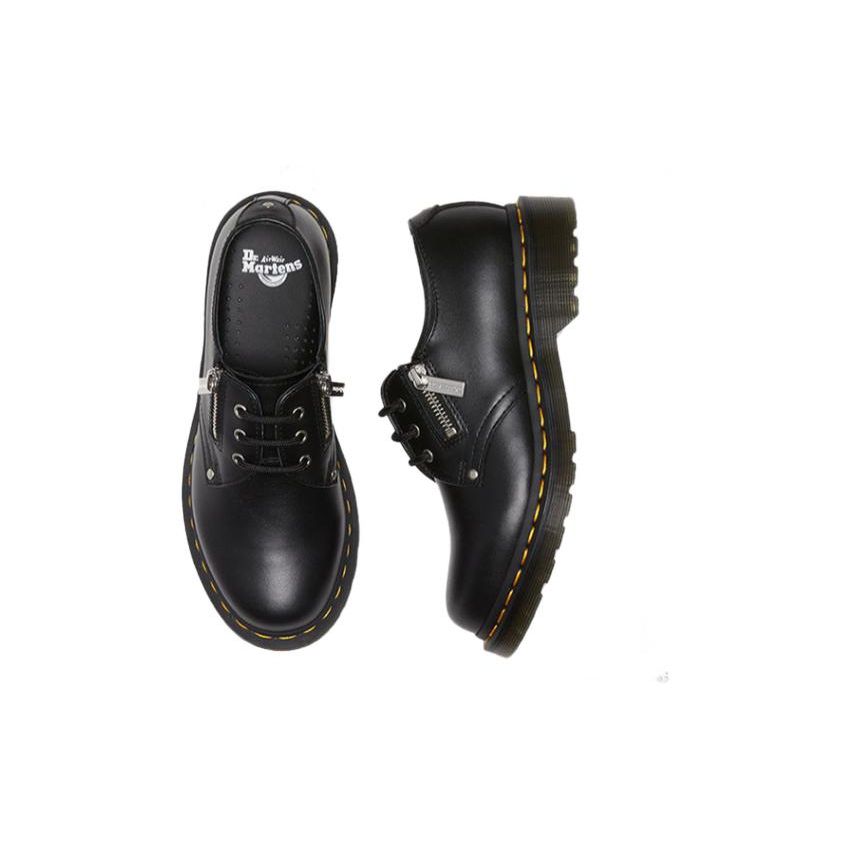 Dr. Martens 1461 Series Twin Side Zip Soft Leather Casual Shoes Women Shoes Black 27631001