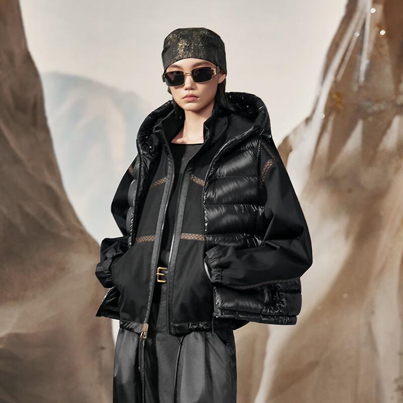 Gaofei 2025 Women's Black Gold Yunjin 5.0 Short Goose Down Jacket